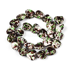 С напылением окрашенные синтетические бирюзовые бусинки&nbsp;G-N352-28A-06