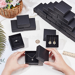 Квадратные картонные бумажные подарочные коробки для хранения колец&nbsp;CON-WH0099-60B