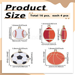 16шт 4 стиля подвески из сплава с эмалью&nbsp;ENAM-LP0001-20