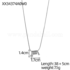 Ожерелья со спиральной пружиной из нержавеющей стали 304&nbsp;STAS-OY007-63P