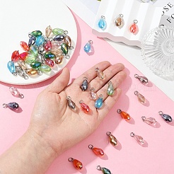 50шт 10 цвета стеклянные подвески&nbsp;PALLOY-YW00045