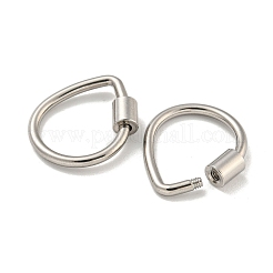 Подвески-карабинчики с винтовым замком из нержавеющей стали 304&nbsp;STAS-C092-01B-P