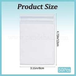 50 шт. прозрачные пластиковые пакеты для хранения ювелирных изделий с застежкой-молнией&nbsp;ABAG-GF0001-37