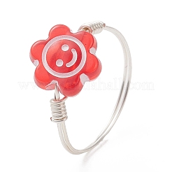 Акриловые кольца с медной проволокой&nbsp;RJEW-JR00958-02