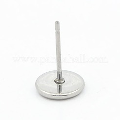 Плоские круглые серьги-гвоздики из нержавеющей стали марки 304&nbsp;STAS-I017-04