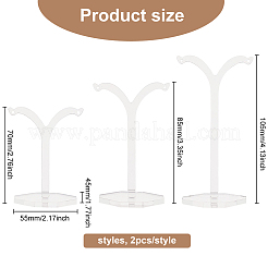 6 шт. 3-х стилевых акриловых подставки для сережек в форме буквы Y&nbsp;CON-FG0001-05