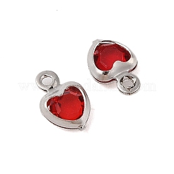 Латунные стеклянные подвески с покрытием в форме сердца&nbsp;KK-S385-01P-04