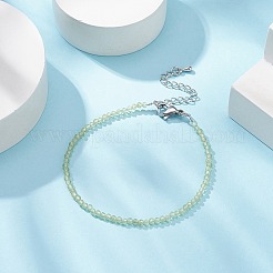 Натуральный оливковый кварц круглые браслеты из бисера&nbsp;BJEW-JB09390-04