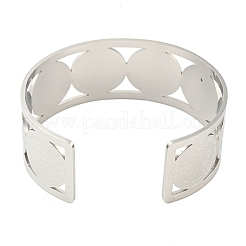 Широкие полые браслеты-манжеты из нержавеющей стали 304 с медальоном Святого Бенедикта&nbsp;LS-BJEW-S154-01P