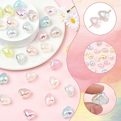 35шт 7 цвета прозрачные акриловые бусины&nbsp;MACR-YW0004-64