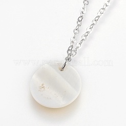 Ожерелья из кулона с реальными платиновыми цепями из латуни&nbsp;NJEW-JN02259-04