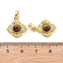 Латунные подвески в виде тигрового глаза&nbsp;KK-B129-05G