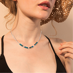 1 нить собранных бусин из синтетической бирюзы и императорской яшмы&nbsp;G-PA0001-59