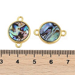 Латунные подвески-соединители из натуральной пауа-ракушки&nbsp;KK-M299-01D-G