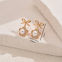 Серьги-гвоздики с прозрачным паве из латуни с кубическим цирконием&nbsp;DP1345