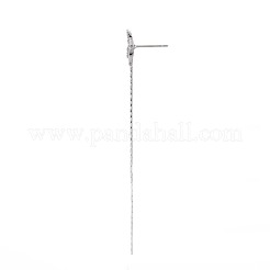 Асимметричные серьги-гвоздики из латуни с микропаве из прозрачного кубического циркония KK-S356-775