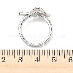 Регулируемые кольца для пальцев с микропаве из кубического циркония из латуни&nbsp;RJEW-P185-01P