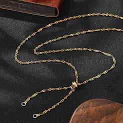 2 шт. 2 цвета 304 нержавеющая сталь сингапурская цепочка для изготовления ожерелья&nbsp;AJEW-JB01334