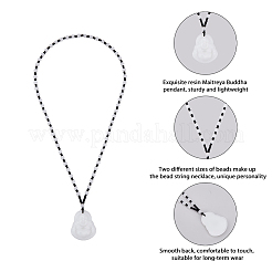 4 шт. ожерелье с подвеской в виде Будды Майтреи из искусственного камня&nbsp;NJEW-FI0001-62B