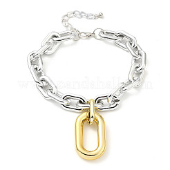 Алюминиевые овальные ожерелья с подвесками&nbsp;NJEW-P289-01P