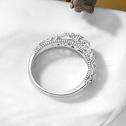 Плоские круглые латунные кольца с микропаве и прозрачным фианитом на палец&nbsp;FS-WG5A4EB-02