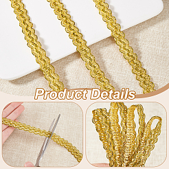 Волнистая кружевная лента из полиэстера длиной 11 м.&nbsp;OCOR-WH0088-26A