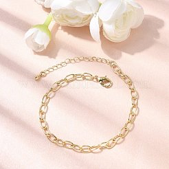 Латунный цепной браслет для женщин&nbsp;BJEW-A065-01G