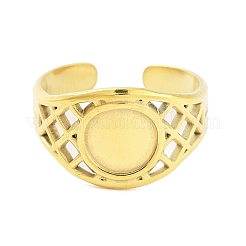 Настоящие открытые манжеты из нержавеющей стали 304 с покрытием из 18-каратного золота для женщин&nbsp;RJEW-B061-01G-03