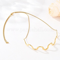 Ожерелья-чокеры с волнистыми линиями из нержавеющей стали 304&nbsp;NJEW-Z106-01G