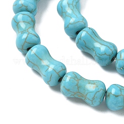 Окрашенные синтетические бирюзовые бусы нити&nbsp;G-B147-A02