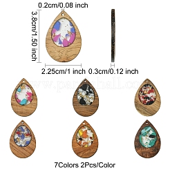 14 шт. подвески из орехового дерева и смолы 7 цветов&nbsp;WOOD-FS0001-31