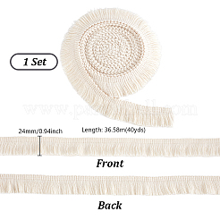 40 ярд хлопчатобумажной кружевной ленты с кисточками для одежды&nbsp;DIY-PH0031-34B