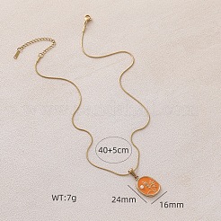 Женские ожерелья с подвеской в виде цветка из хирургической нержавеющей стали 316 с эмалью и искусственным жемчугом&nbsp;JX9312