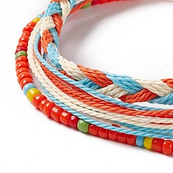 3шт 3 стильных пластиковых плетеных браслета из бисера&nbsp;BJEW-B065-08A