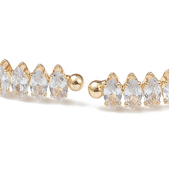 Браслеты из латуни с прозрачным кубическим цирконием в микропаве&nbsp;BJEW-A116-04G-B