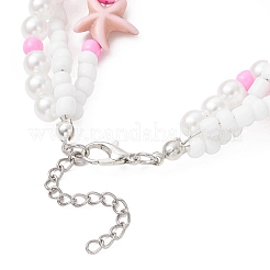 2 шт. многорядные браслеты из синтетической бирюзы и стеклянных бусин для женщин&nbsp;BJEW-JB12974