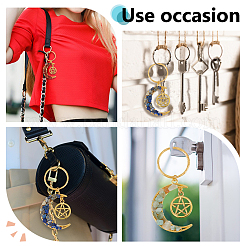 14 шт. 7 стиля брелок из сплава с драгоценными камнями в виде луны и звезд на тему чакры&nbsp;KEYC-GO00011