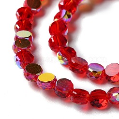 Прозрачные стеклянные бусины гальваническим пряди&nbsp;GLAA-Q099-I01-08