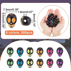 500 шт. непрозрачные черные акриловые бусины&nbsp;MACR-AR0001-13