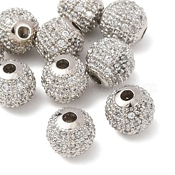 Круглые латунные микро проложить кубического циркония бусы&nbsp;LS-X-ZIRC-N016-01P-8mm