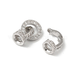 Реечное покрытие латунь микро паве прозрачный кубический цирконий складные застежки&nbsp;KK-A222-04A-P