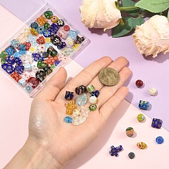 80шт 10 стиля стеклянные бусины миллефиори ручной работы&nbsp;LK-YW0001-13