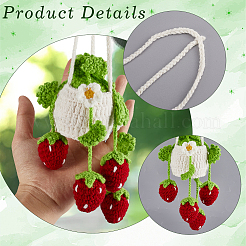 Клубничная корзина шерстяная пряжа подвеска украшения&nbsp;AJEW-WH20006-240B