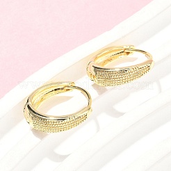 Текстурированные латунные серьги-кольца&nbsp;EJEW-Z102-20G