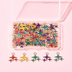 50шт 5 цвета сплава эмалевые подвески&nbsp;ENAM-FS0002-30