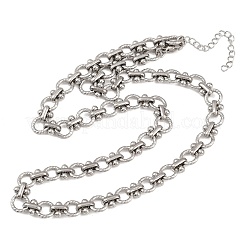 Ожерелья из витых звеньев цепи из нержавеющей стали 304 толщиной 8 мм&nbsp;NJEW-Z105-04P-02
