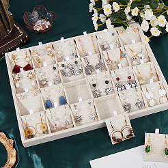 1 шт. льняная коробка для хранения кулонов и ожерелий с 24 отделениями AJEW-SP0001-05