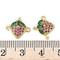 Подвески-фигурки с зеленым и ярко-розовым кубическим цирконием из латуни&nbsp;KK-Z109-01G-02