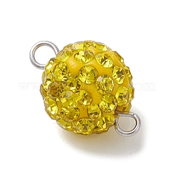 12 шт. 12-цветные круглые бусины-подвески из полимерной глины со стразами&nbsp;PALLOY-JF04608