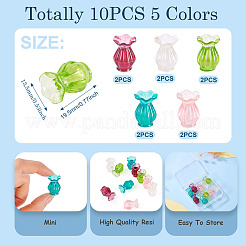 10 шт. 5-х цветная смоляная ваза миниатюрные украшения&nbsp;DJEW-TA0001-19